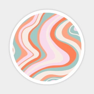 Psychedelic swirls - orange, pink and turquoise Magnet